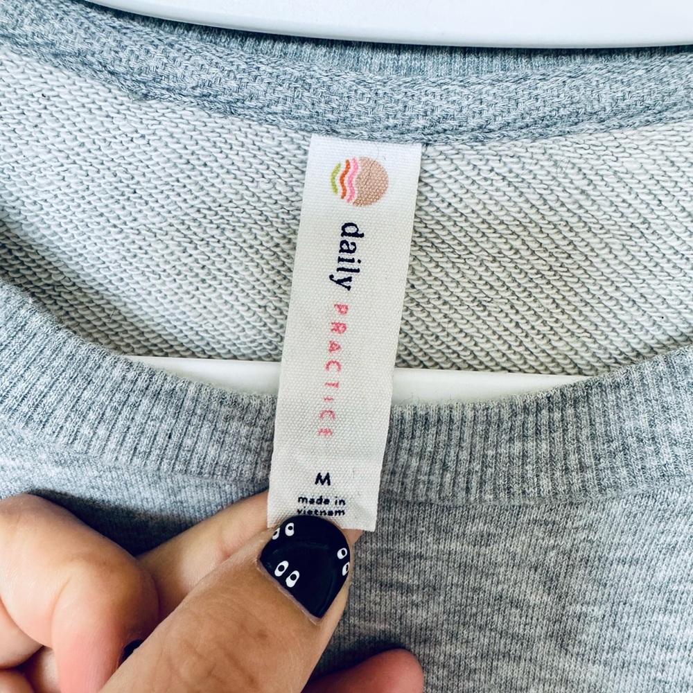 Anthro Daily Practice Heather Grey Lounge Athleisure Sweatshirt Tier Maxi Dress - Picture 11 of 11